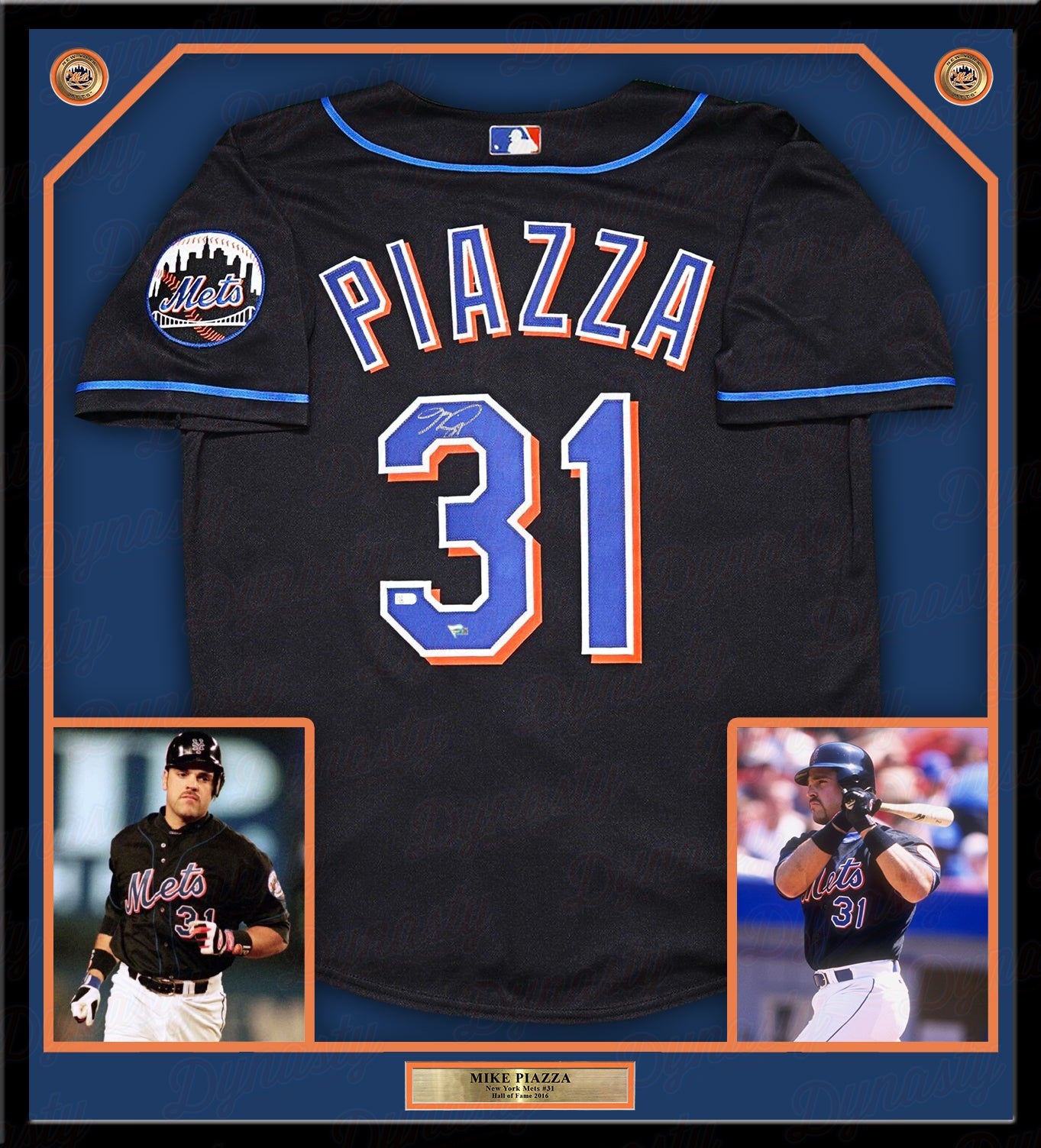 Mike Piazza Autographed Mets Mitchell & Ness Pinstripe Authentic Jersey