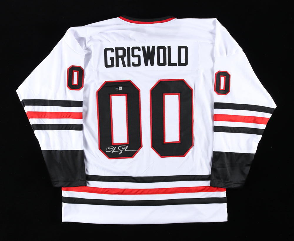 Chevy Chase Chicago Blackhawks Autographed Framed Griswold Jersey