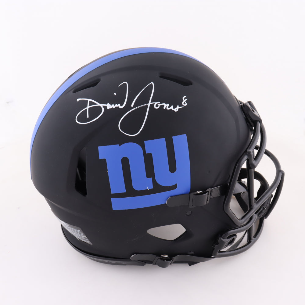 Daniel Jones Autographed New York Giants Chrome Full-Size Football Helmet -  BAS COA