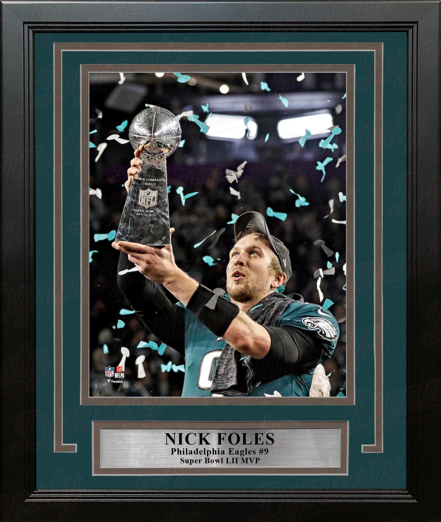 Nick Foles Lombardi Trophy Philadelphia Eagles Super Bowl LII Champions  8x10 Framed Football Photo
