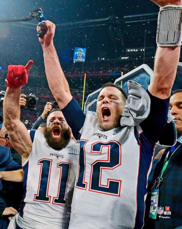 Julian Edelman & Tom Brady Super Bowl LIII New England Patriots 8' x 10'  Football Photo