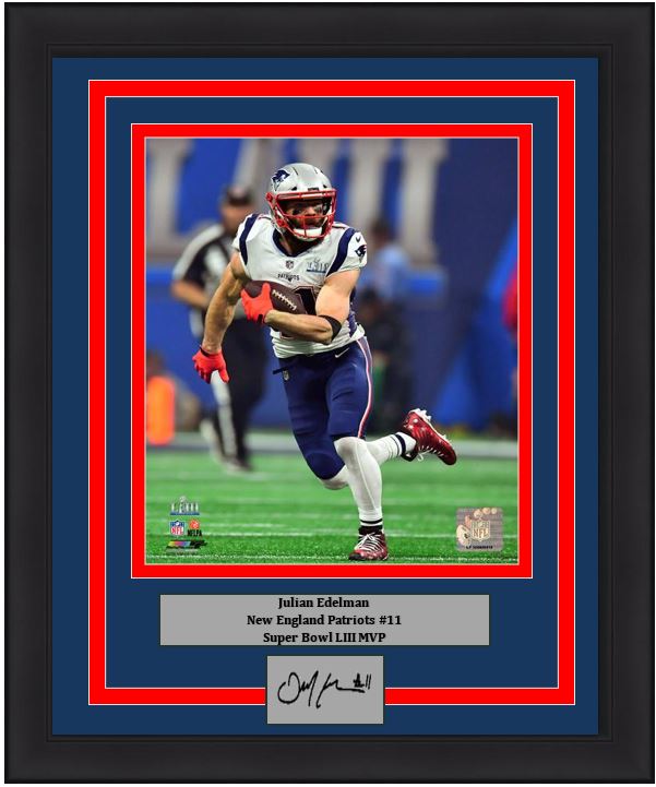 Julian Edelman Signed Patriots Super Bowl 53 11x14 Photo JSA COA