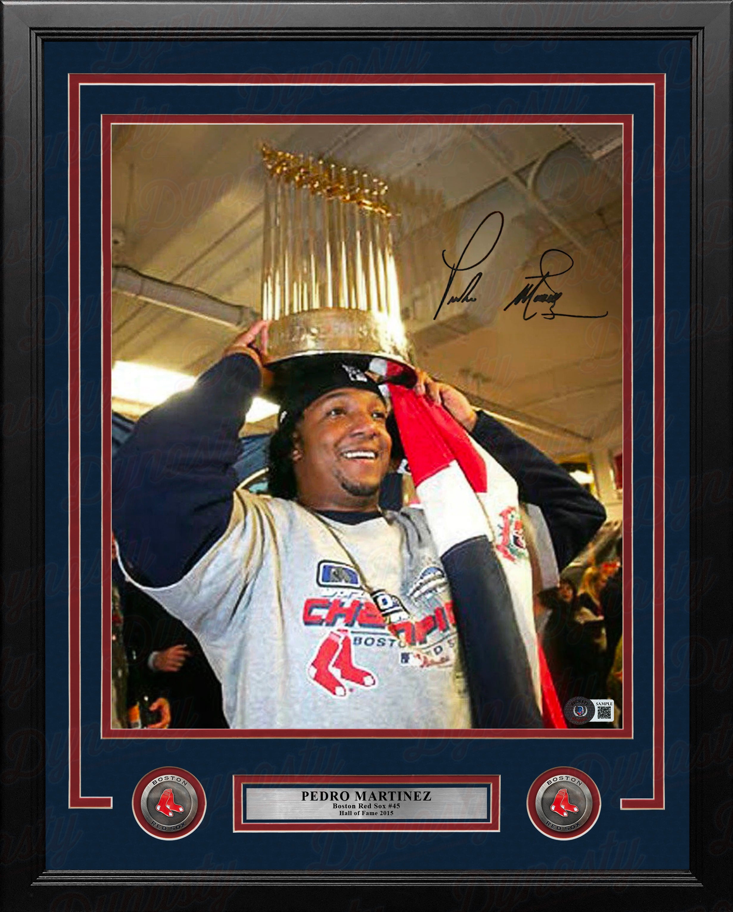 Autographed Josh Beckett Picture - 8x10 2003 World Series Champion World  Series Trophy after beating Yankees Now Red Sox Star)