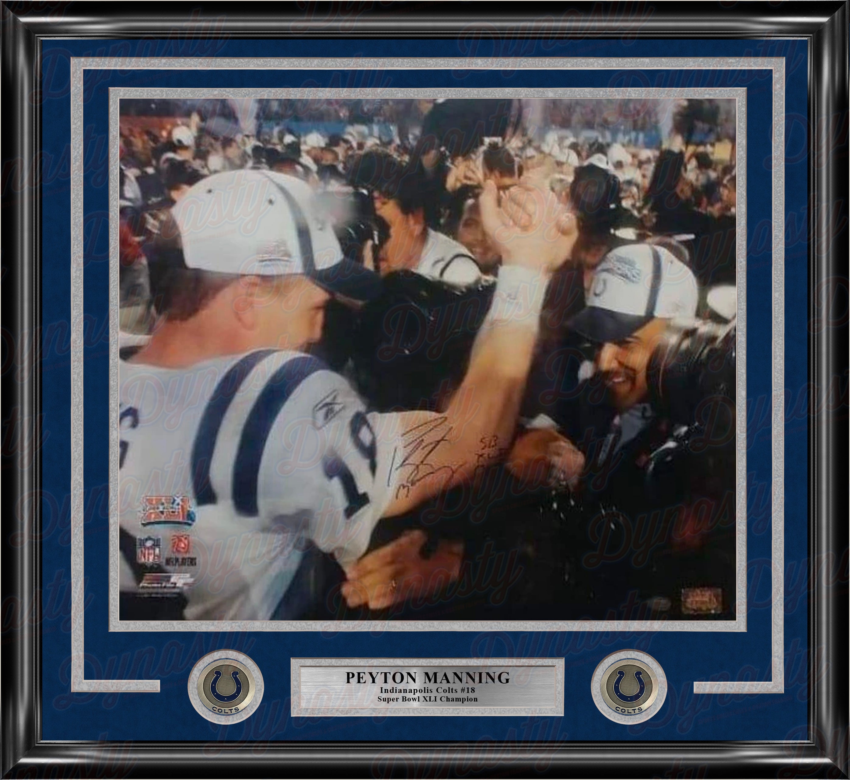 Peyton Manning Autographed Framed Colts Jersey