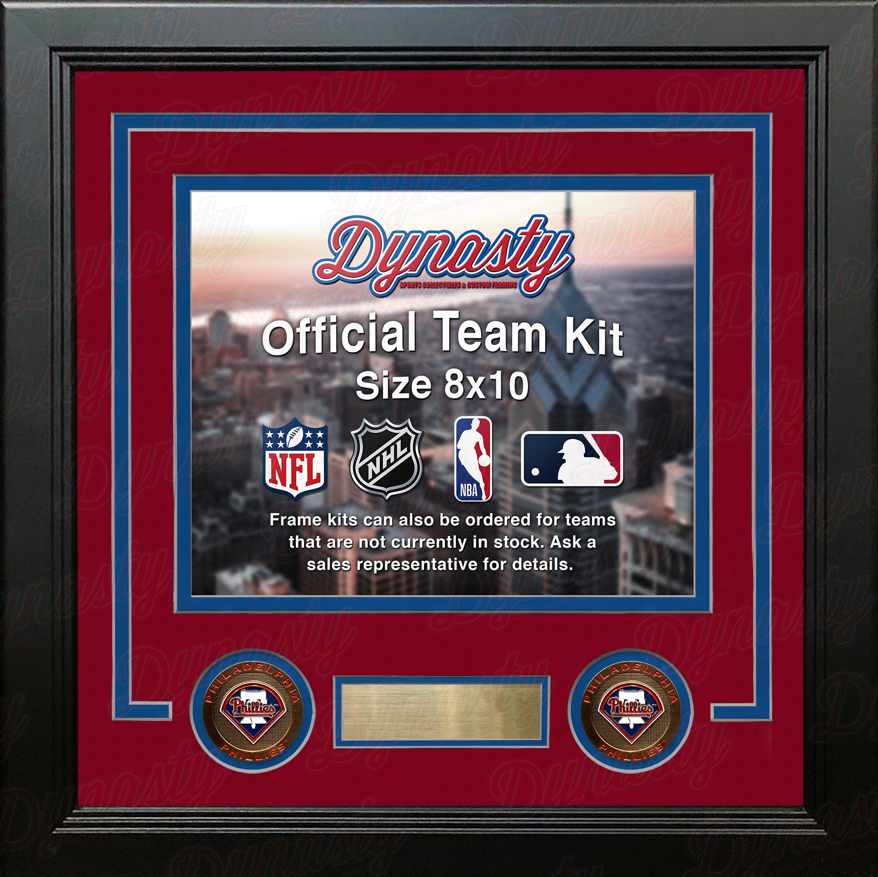 Philadelphia Phillies Throwback Custom MLB Baseball 8x10 Picture Frame Kit  (Multiple Colors) - Dynasty Sports & Framing