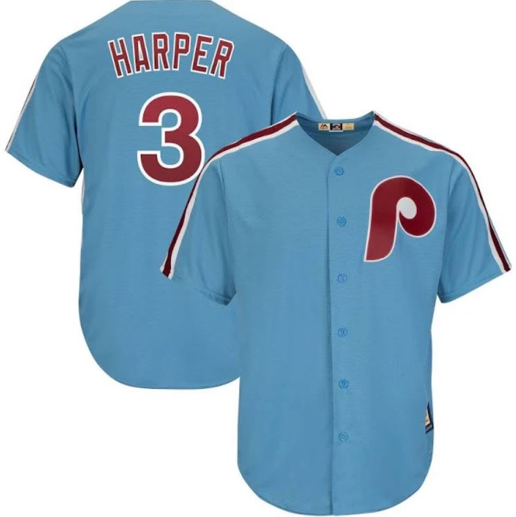 Shirts, Bryce Harper Powder Blue Phillies Jersey