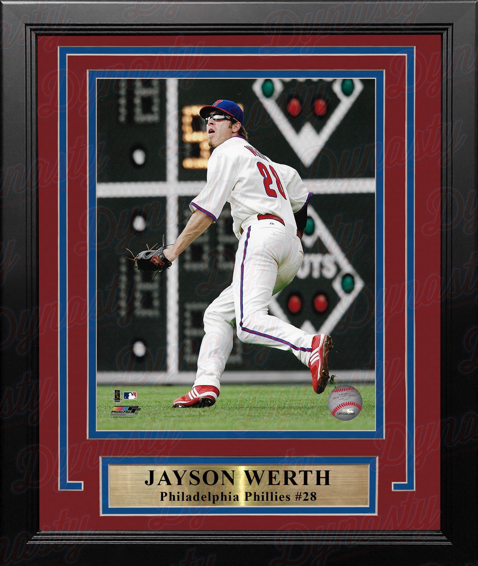 Jayson Werth in Action Philadelphia Phillies 8 x 10 Framed