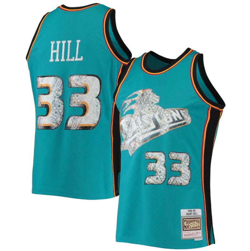 Grant Hill 33 Detroit Pistons 1998-99 Mitchell & Ness Swingman Jersey