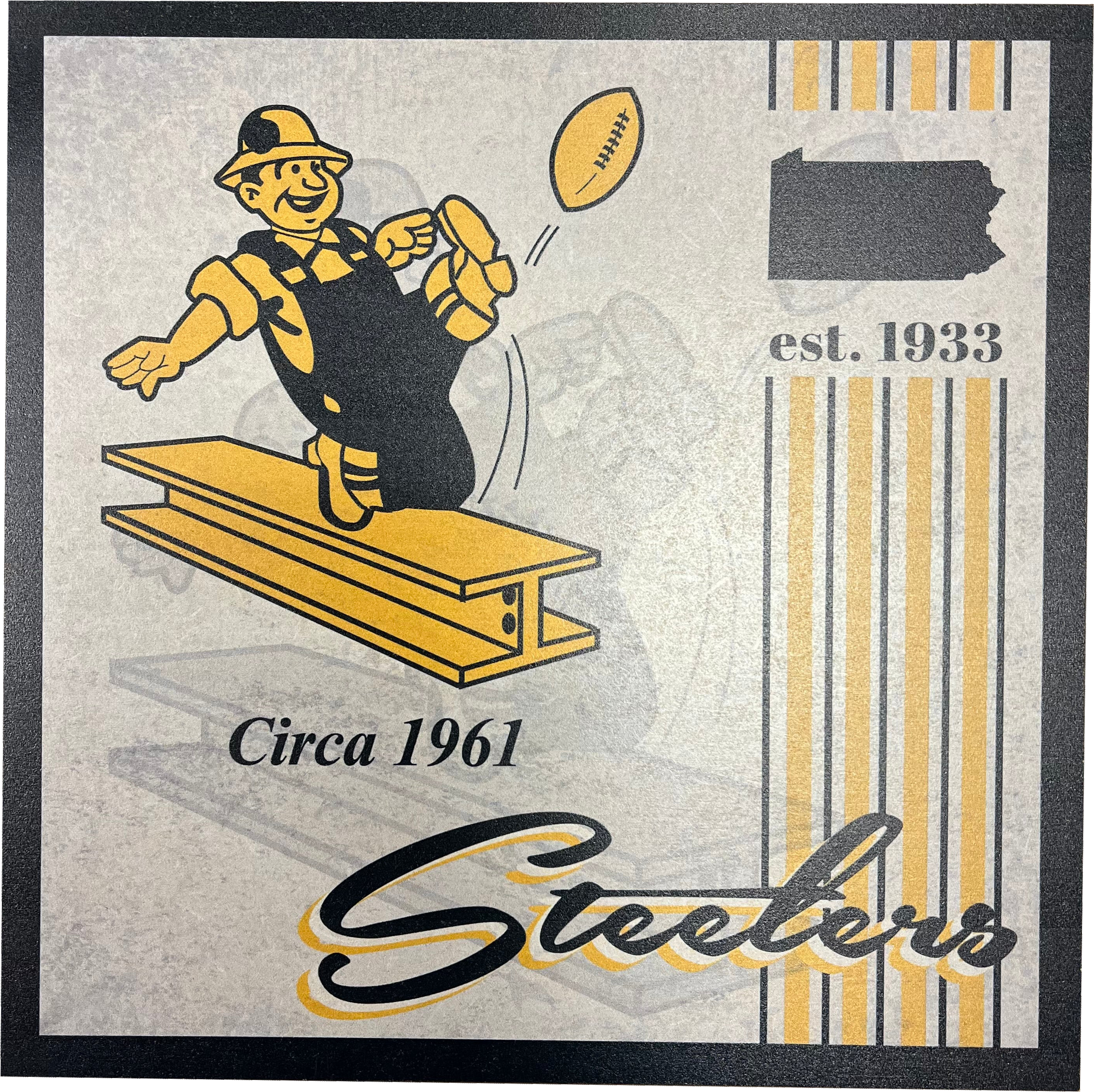 Pittsburgh Steelers Established 1933 Wood Sign