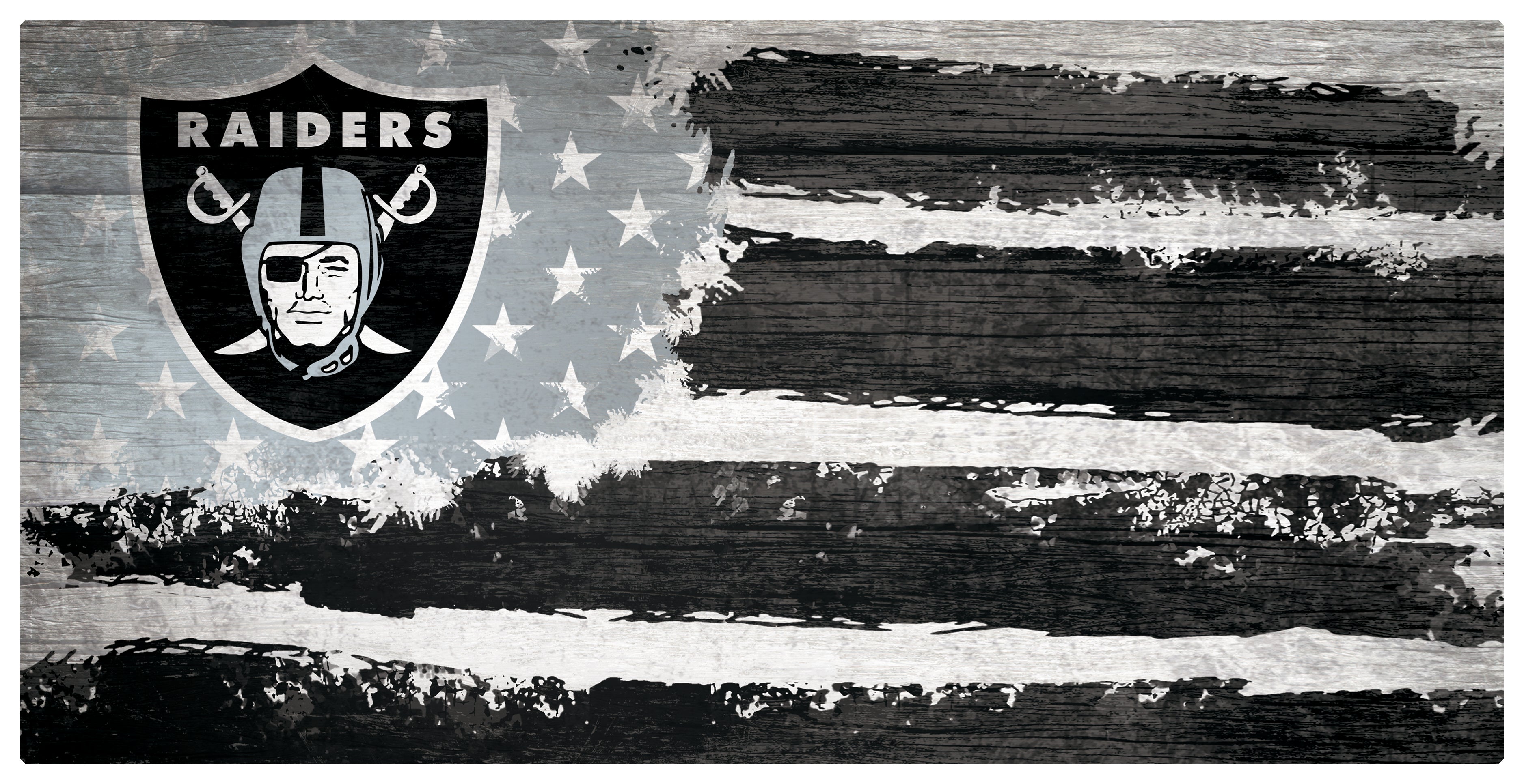 Las Vegas Raiders 11'' x 19'' Distressed Flag Sign