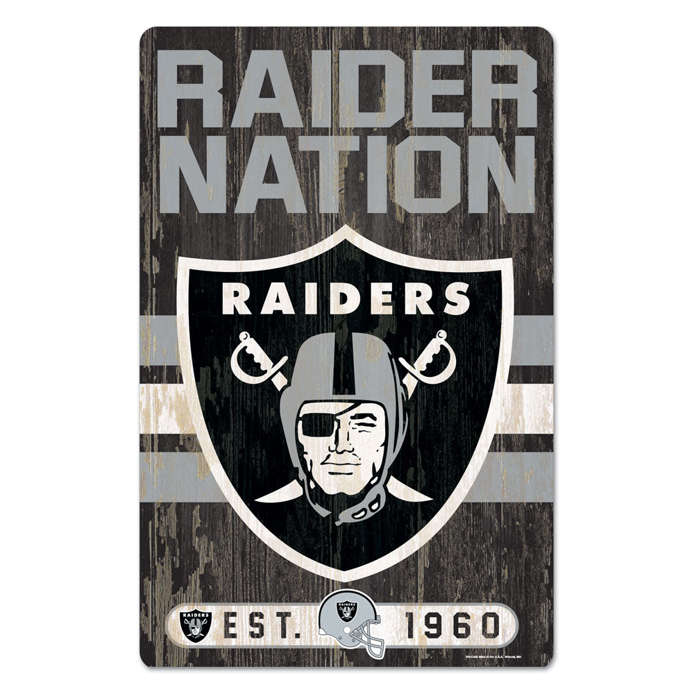 Las Vegas Raiders NFL City Series Wood Team Logo Sign