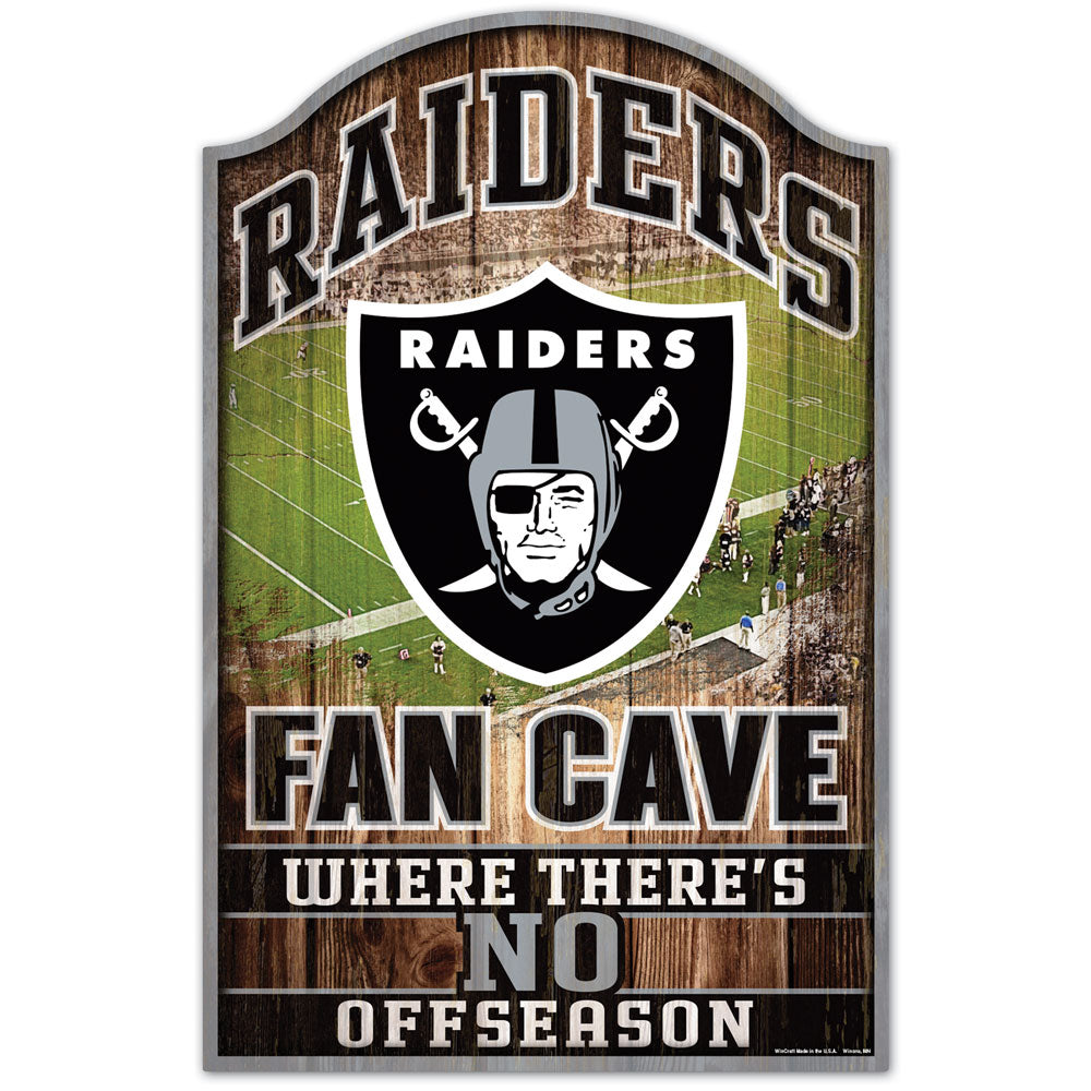 Las Vegas Raiders Fan Cave 11' x 17' Wood Sign - Dynasty Sports & Framing