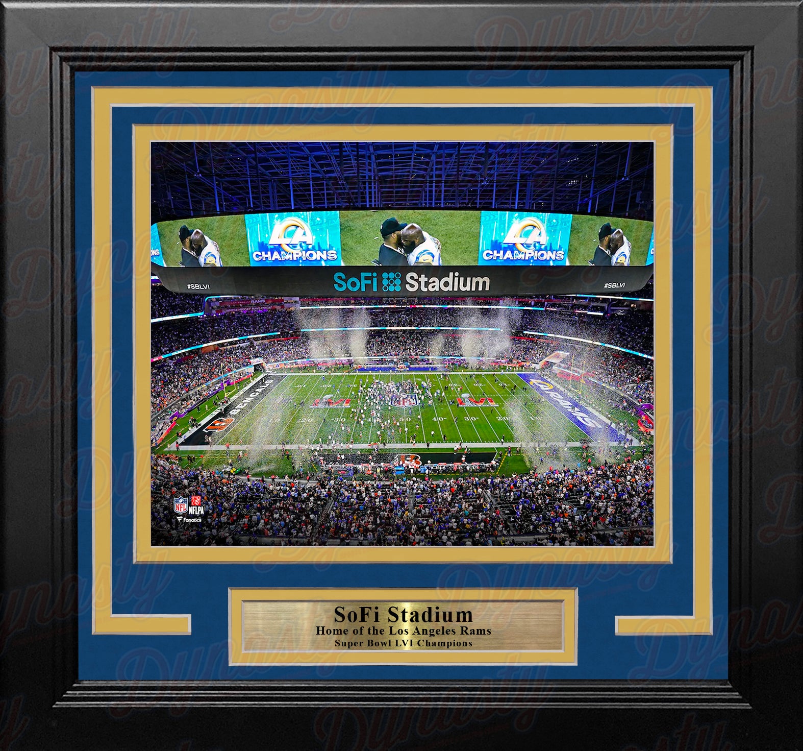 Los Angeles Rams Super Bowl LVI Champions Framed Logo Jersey