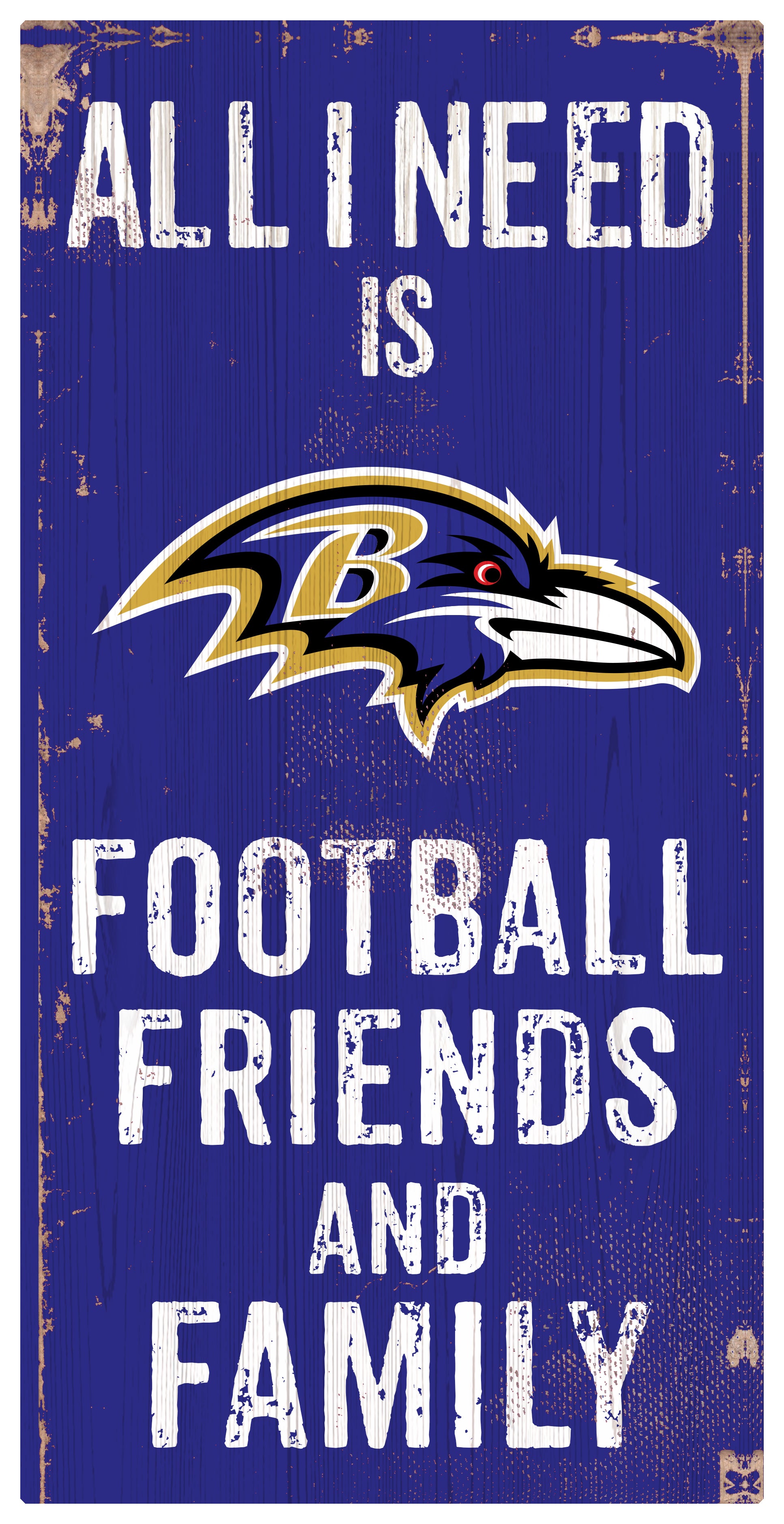 Baltimore Ravens Gear Wood Sign