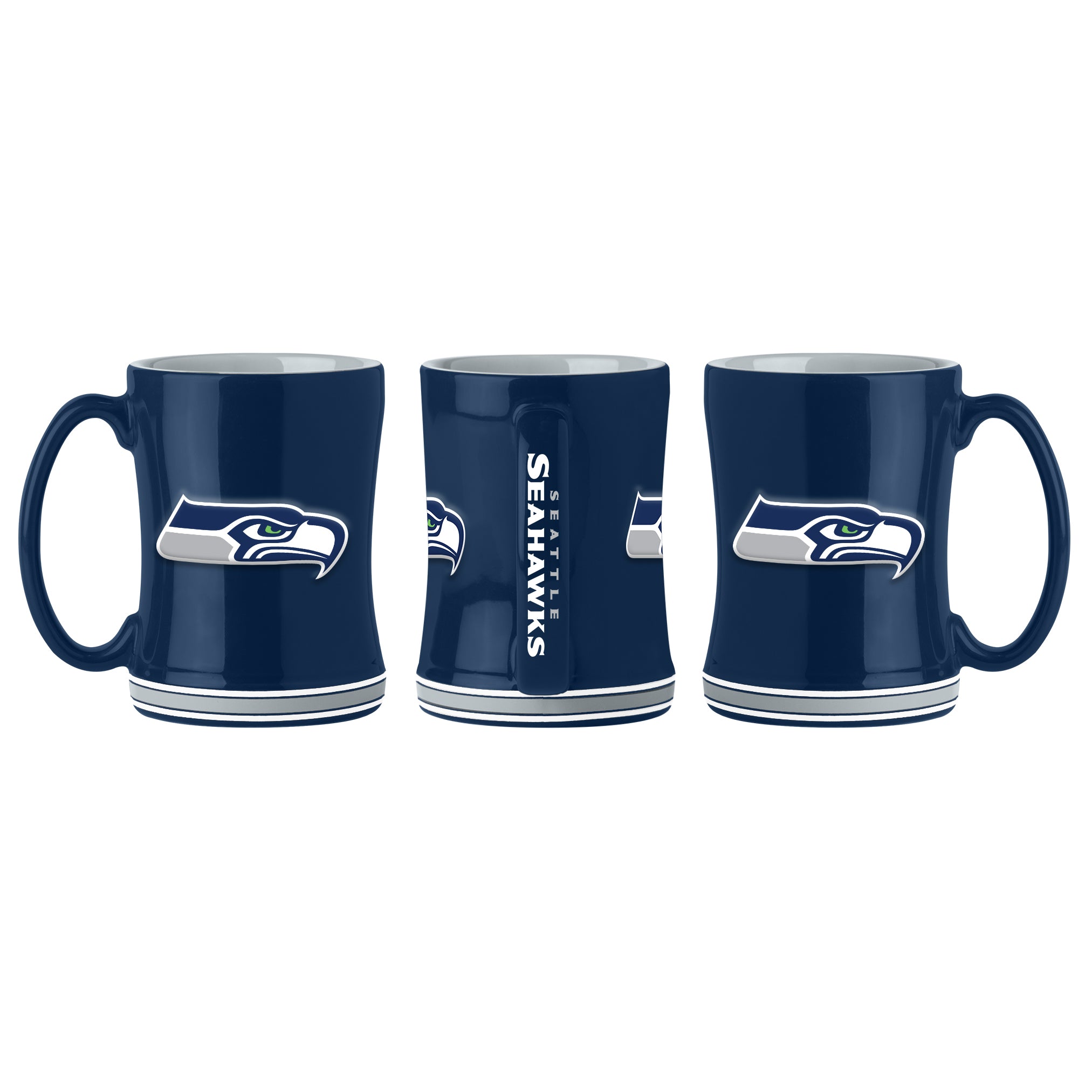 14oz Seattle Seahawks Sculpted Relief Mug.