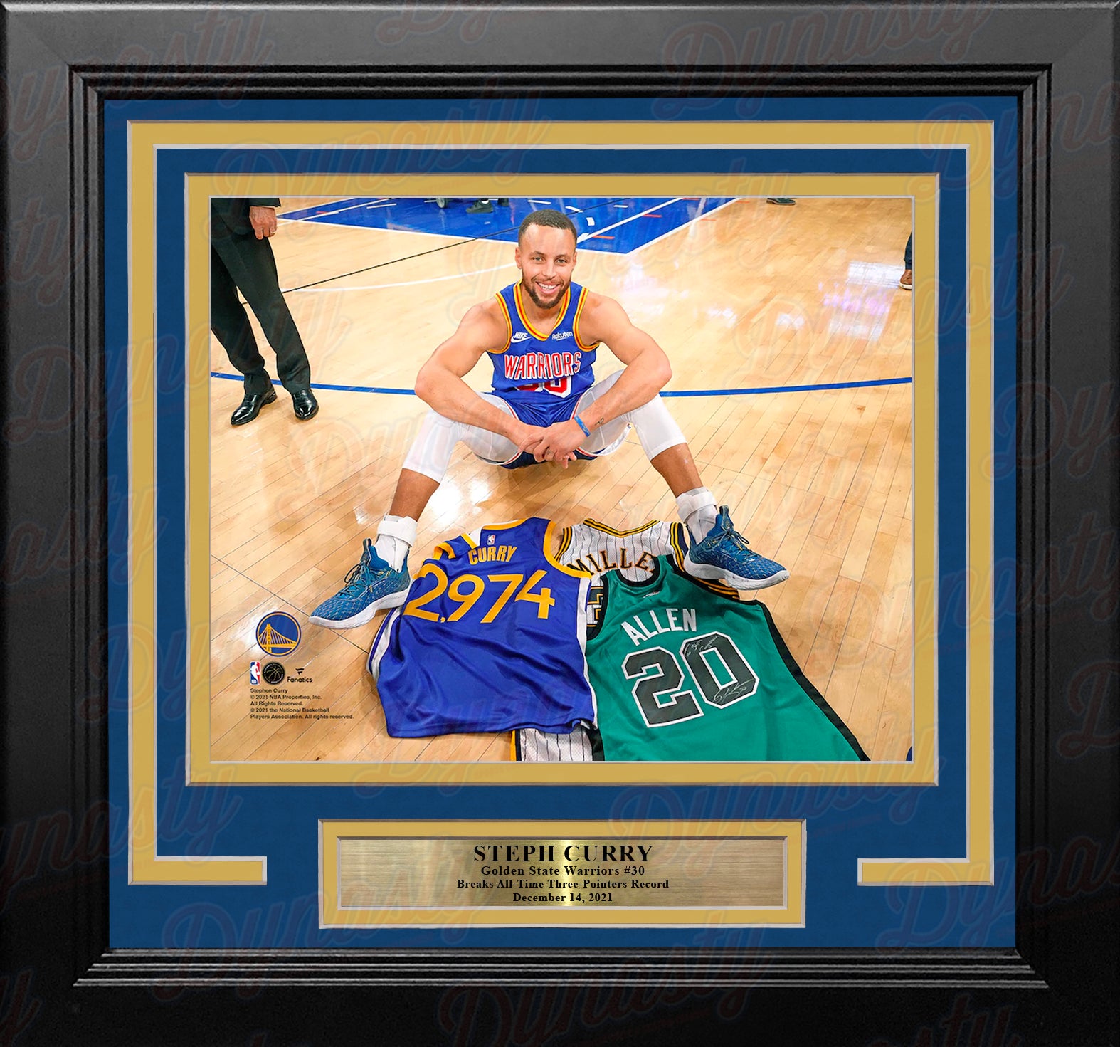 Steph Curry Autographed and Framed Golden State Warriors Jersey