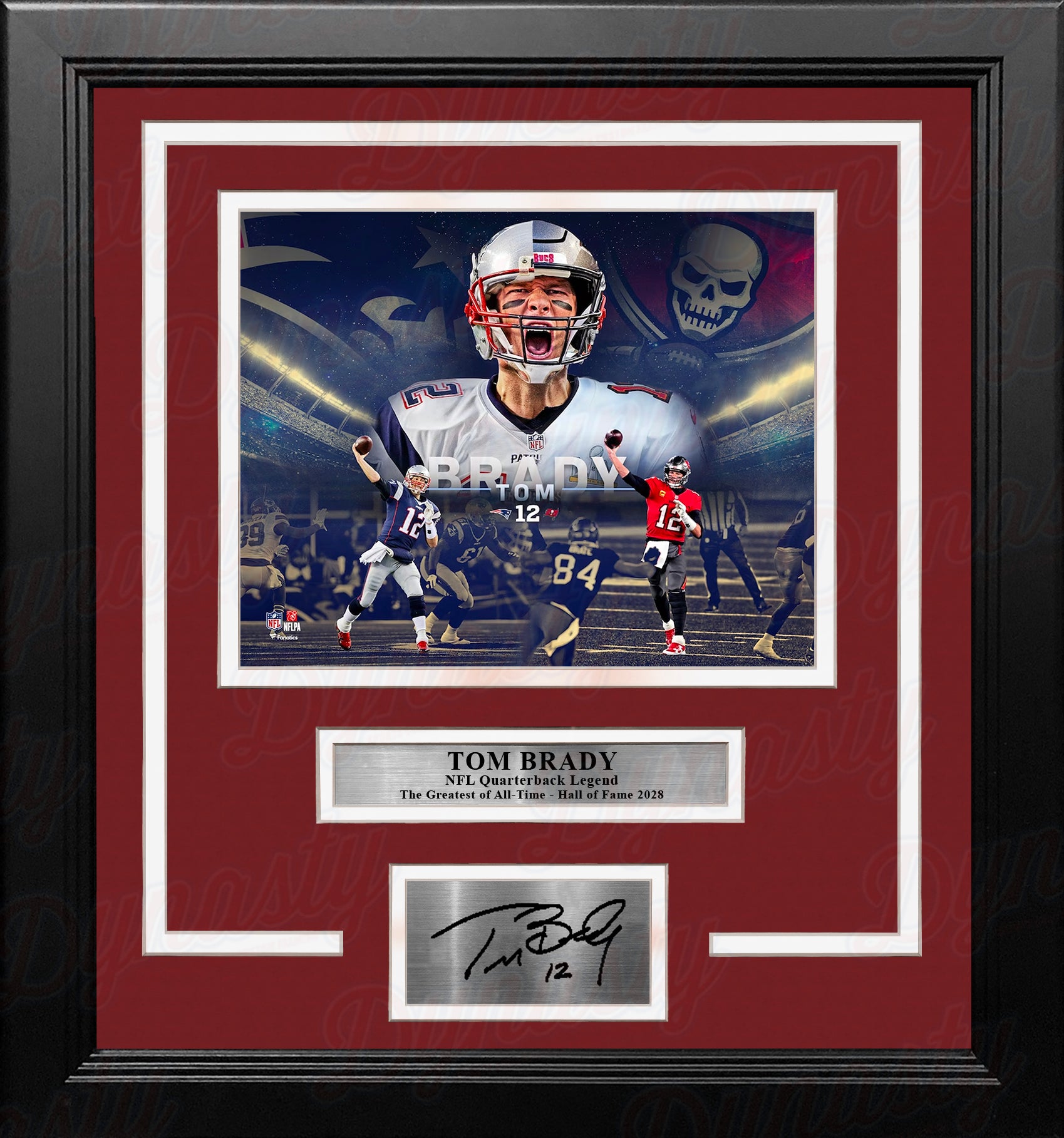 Tom Brady Autographed New England Patriots Red Jersey Framed