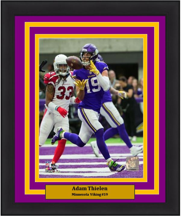 Adam Thielen Touchdown Catch Minnesota Vikings 8' x 10' Framed