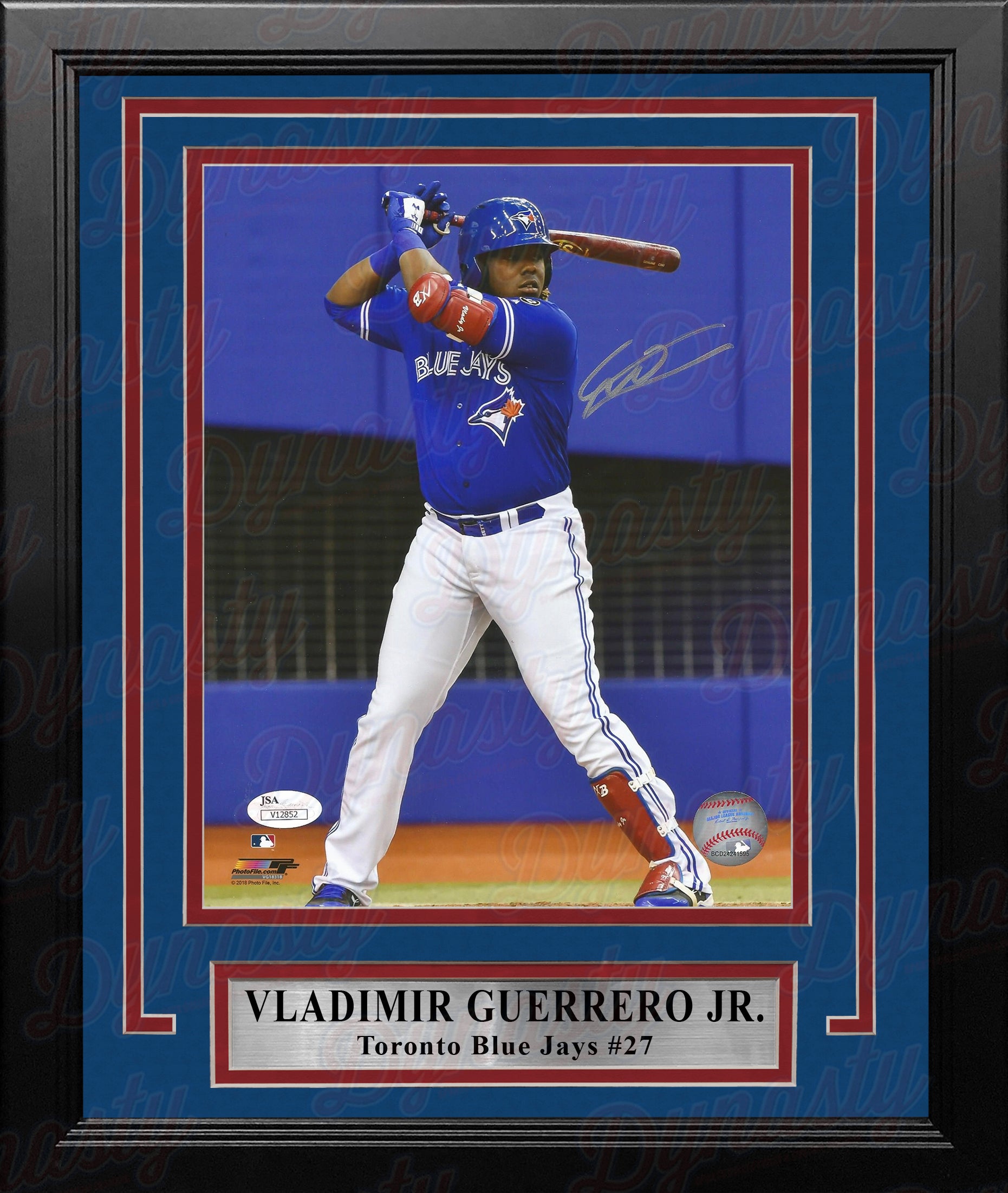 Vladimir Guerrero Jr Signed 35x43 Framed Toronto Blue Jays Jersey Display  (JSA)