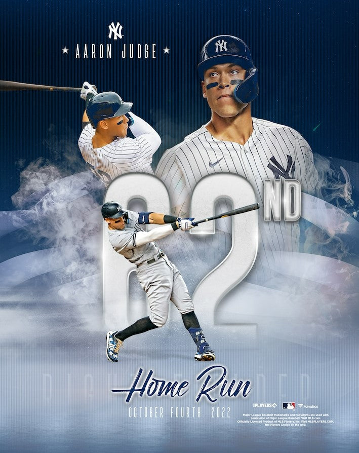 Aaron Judge Home Run Record 62 New York Yankees MLB Commemorative Wall  Poster - Costacos 2022