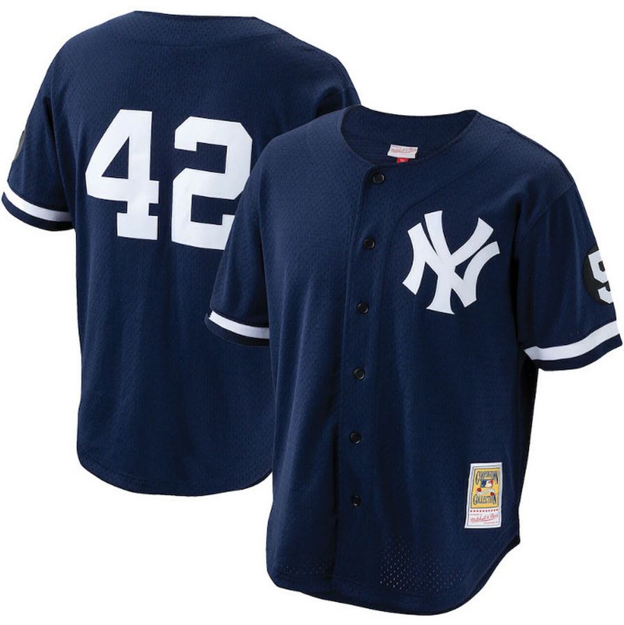 Shop Mitchell & Ness New York Yankees Mariano Rivera 1995 Authentic Jersey  ABPJ3051-NYY95MRINAVY blue