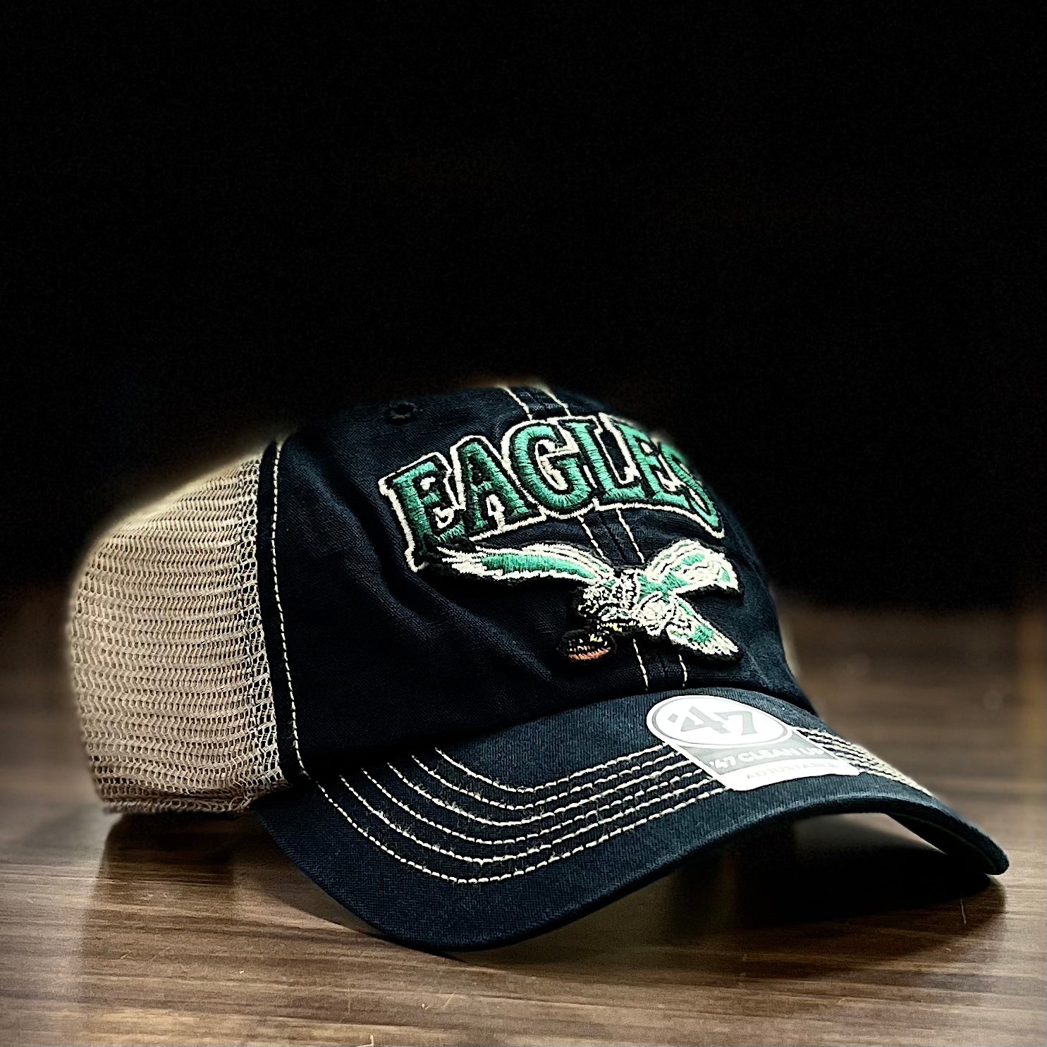 Men's '47 Black/Natural Philadelphia Eagles Tuscaloosa Throwback