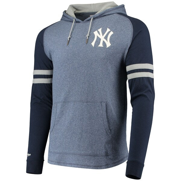 Men's New York Yankees Mitchell & Ness Gray/Navy Fleece Full-Zip Hoodie