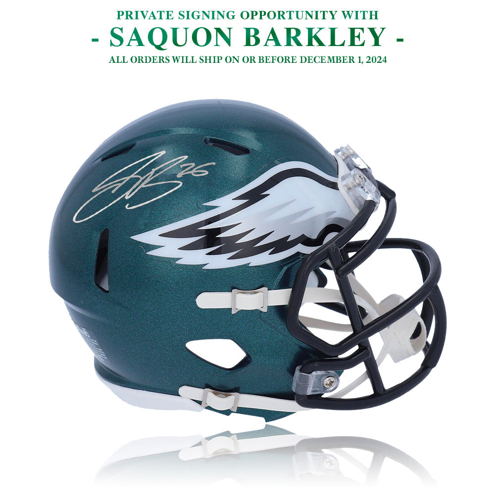 Saquon Barkley Autograph Philadelphia Eagles Mini-Helmet | Pre-Sale Opportunity