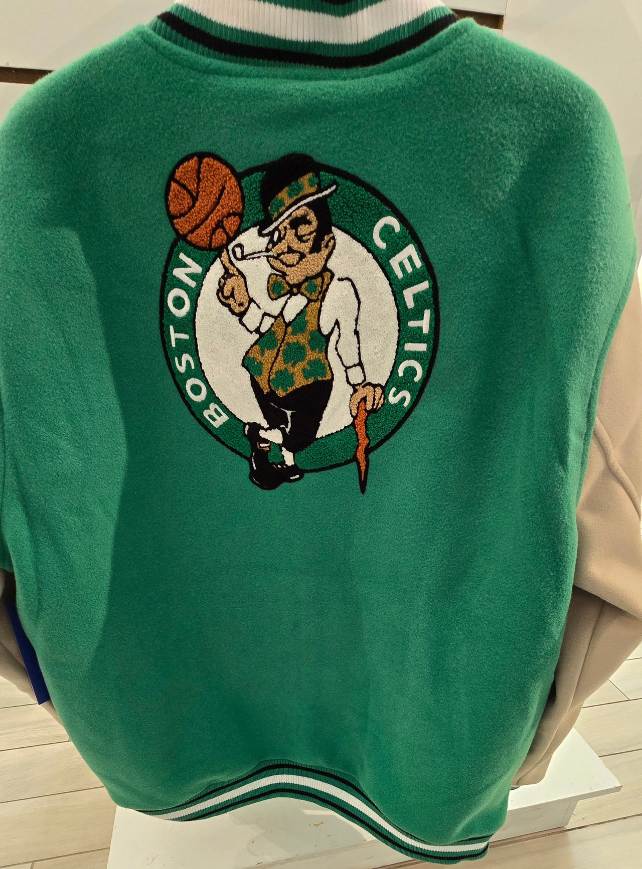 Boston Celtics Embroidered Varsity Button Jacket