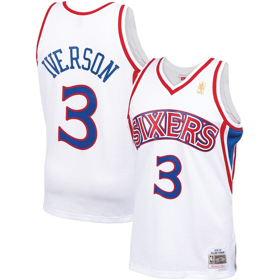 Allen Iverson Philadelphia 76ers Mitchell Ness 1996 97 Hardwood Classics Swingman Jersey