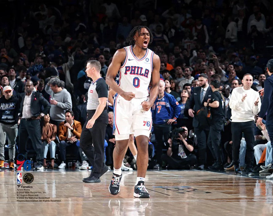 Tyrese Maxey Playoff Celebration Philadelphia 76ers 8" x 10" Basketball Photo