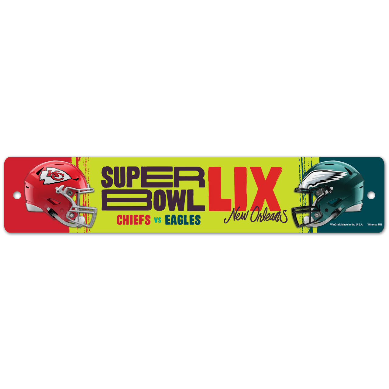 Philadelphia Eagles & Kansas City Chiefs Super Bowl LIX Dueling Street Sign