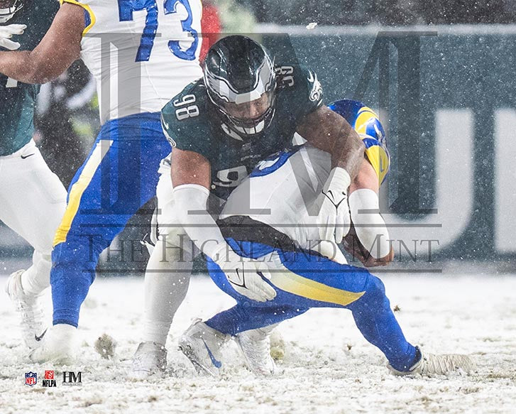 Jalen Carter Eagles Snow Bowl Game Sack NFL Playoff Photo