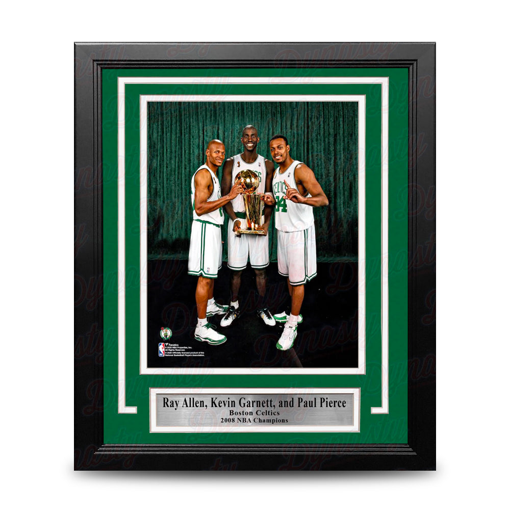 Ray Allen, Kevin Garnett, & Paul Pierce NBA Champions Boston Celtics 8x10 Framed Basketball Photo