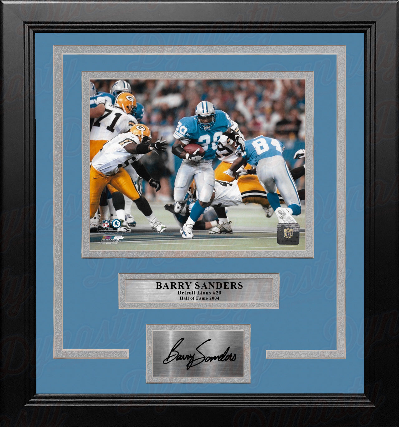 Barry Sanders v. Packers Detroit Lions 8" x 10" Framed Football Photo with Engraved Autograph