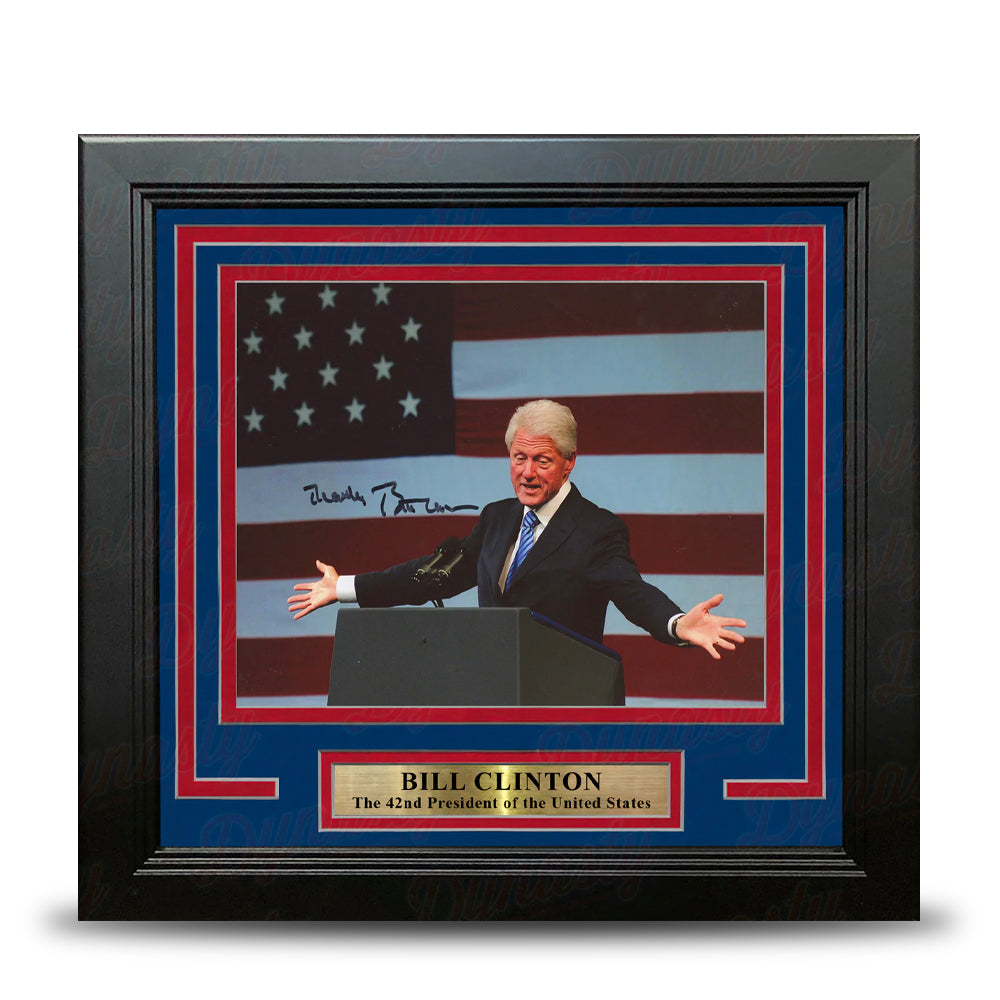 Bill Clinton 42nd President of the United States Autographed 8" x 10" Framed Photo