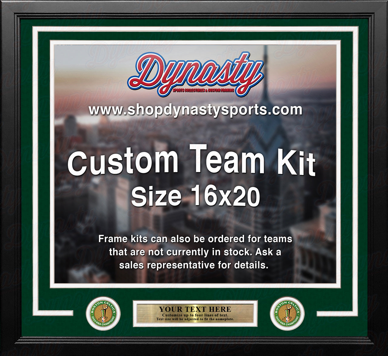 Boston Celtics 2024 NBA Champions Custom NBA Basketball 16x20 Picture Frame Kit (Multiple Colors)