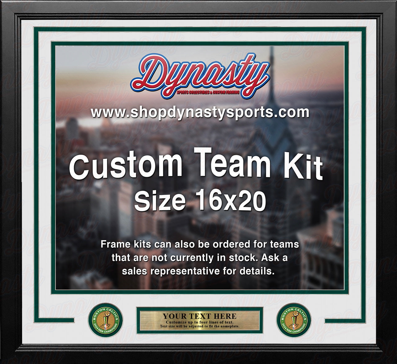 Boston Celtics 2024 NBA Champions Custom NBA Basketball 16x20 Picture Frame Kit (Multiple Colors)