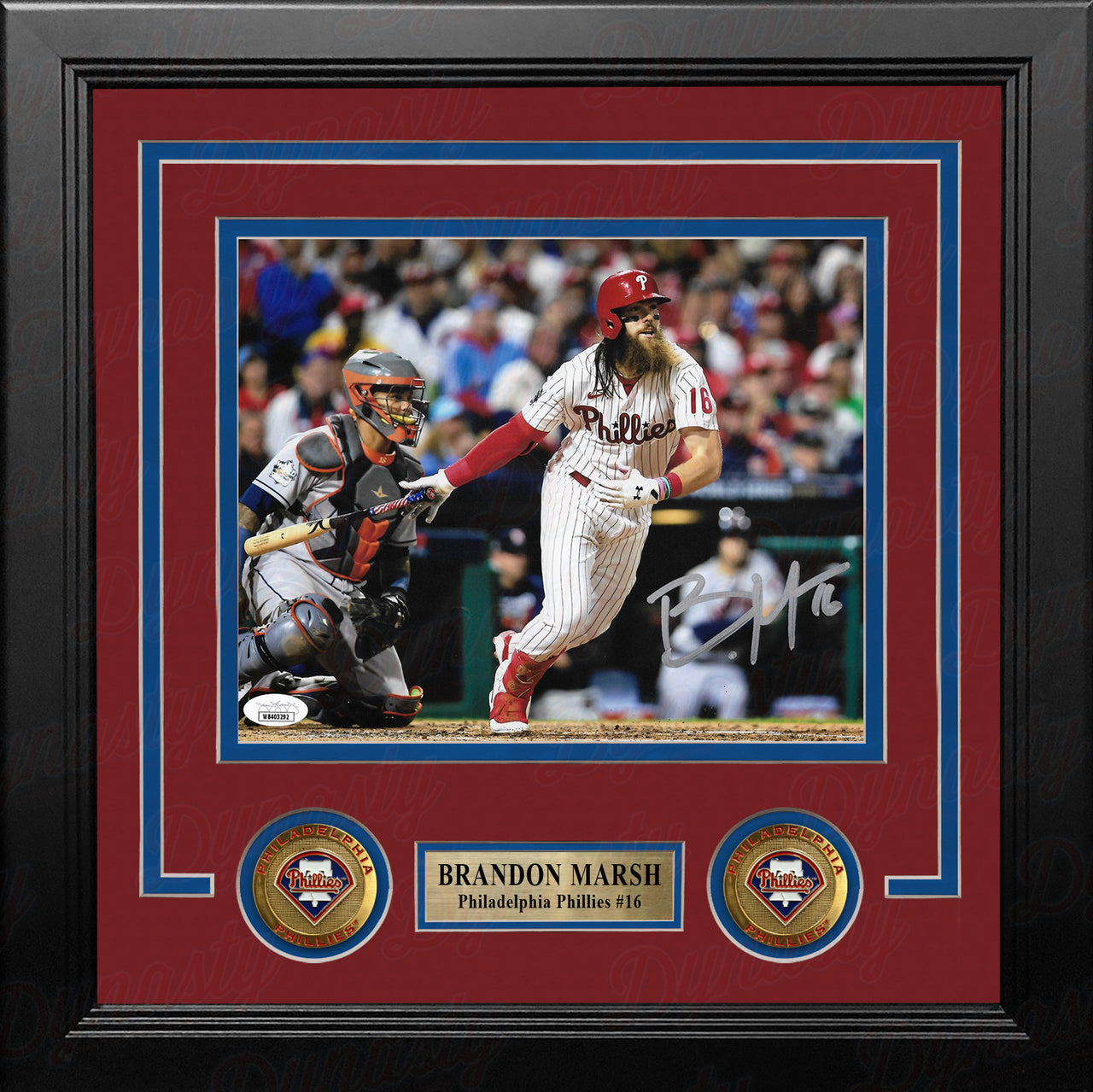 Brandon Marsh in Action Autographed Philadelphia Phillies 8" x 10" Framed Baseball Photo