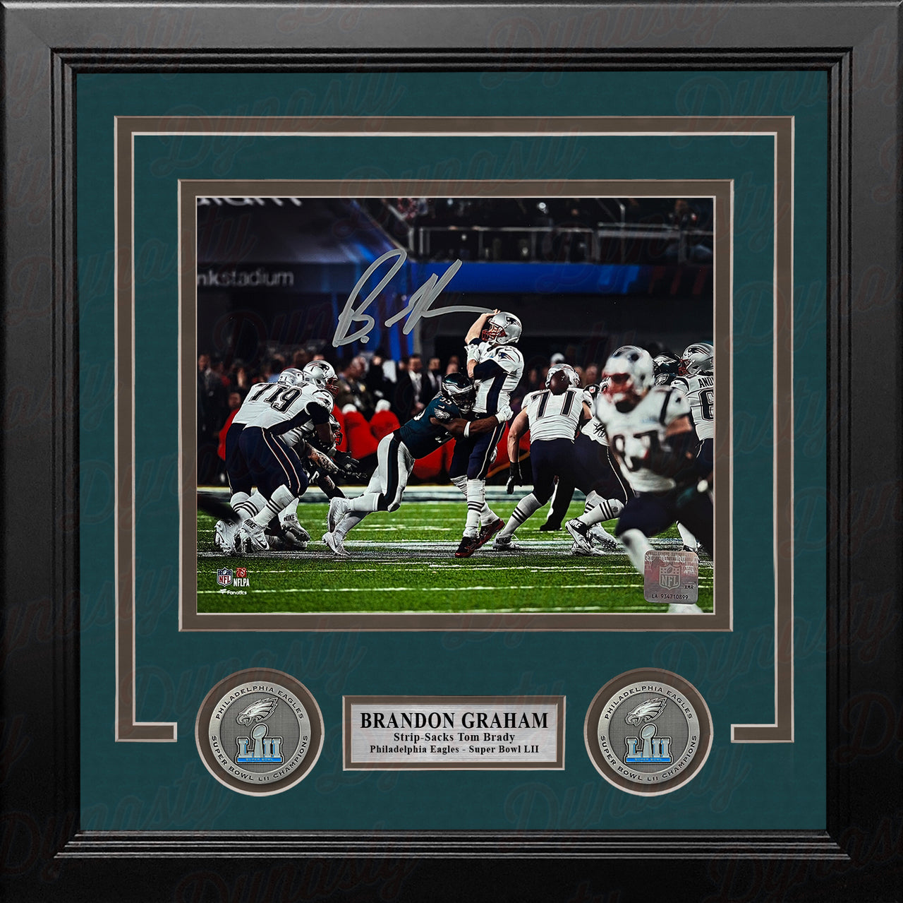 Brandon Graham Brady Sack Eagles Autographed 8x10 Framed Photo - Dynasty Sports Authenticated