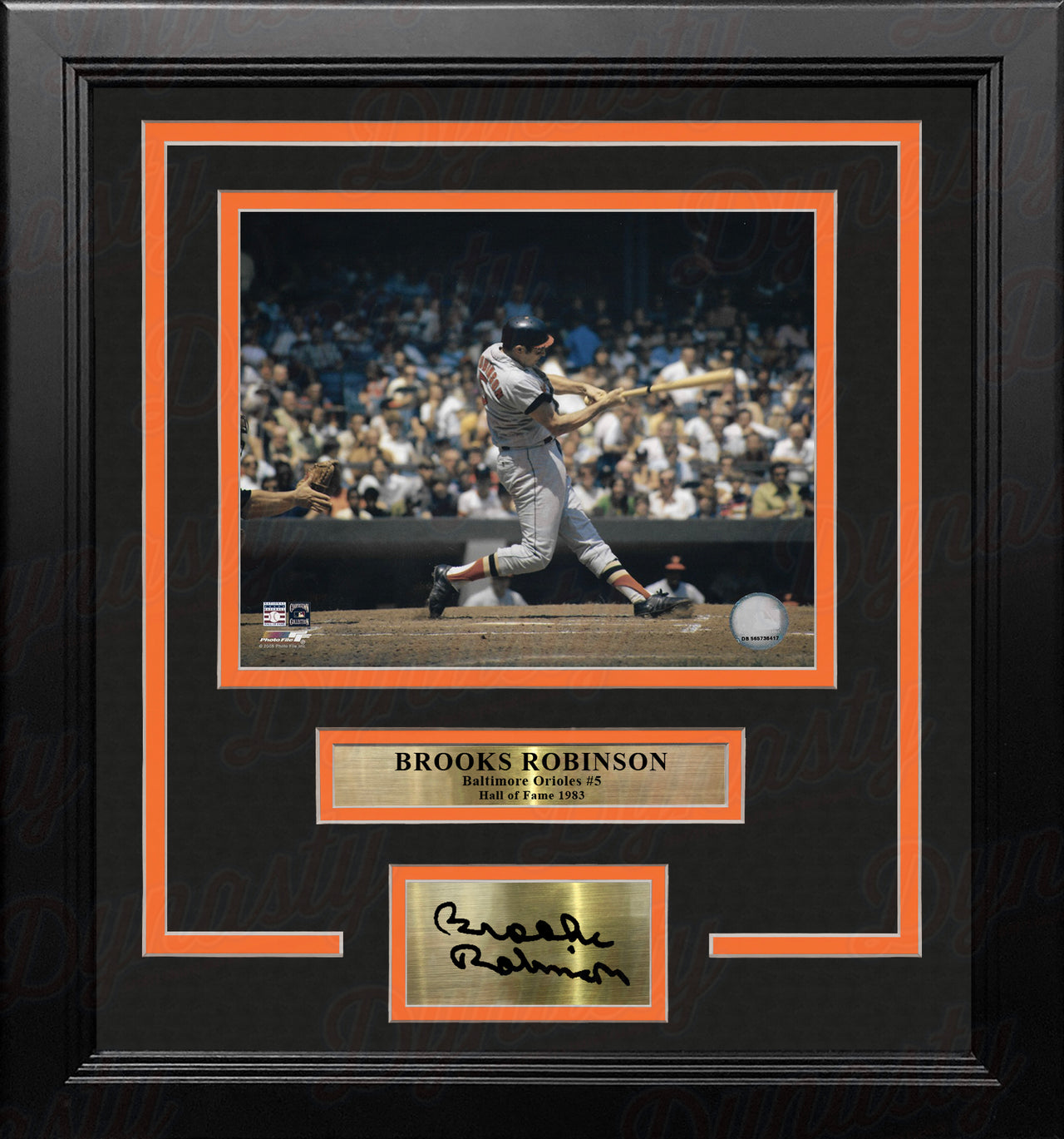 Brooks Robinson Batting Action Baltimore Orioles 8" x 10" Framed Baseball Photo with Engraved Autograph