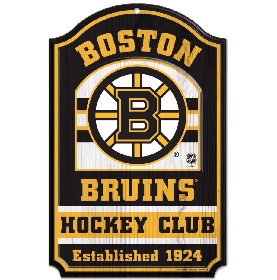 Boston Bruins Fan Cave 11" x 17" Wood Sign