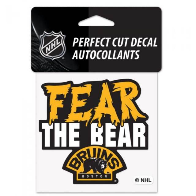 Boston Bruins Fear the Bear 4" x 4" Decal