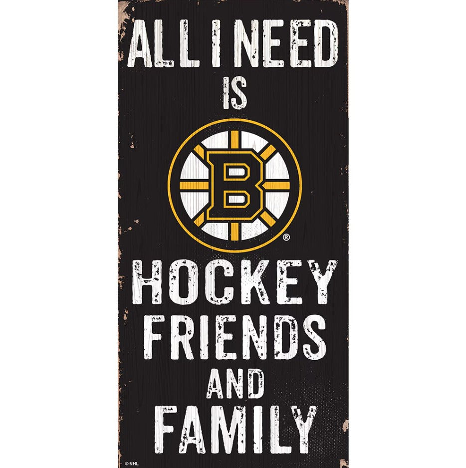 Boston Bruins Hockey, Friends, & Family Wood Sign