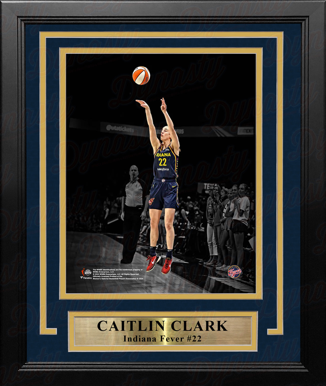 Caitlin Clark Shooting Action Indiana Fever 8" x 10" Framed WNBA Blackout Basketball Photo