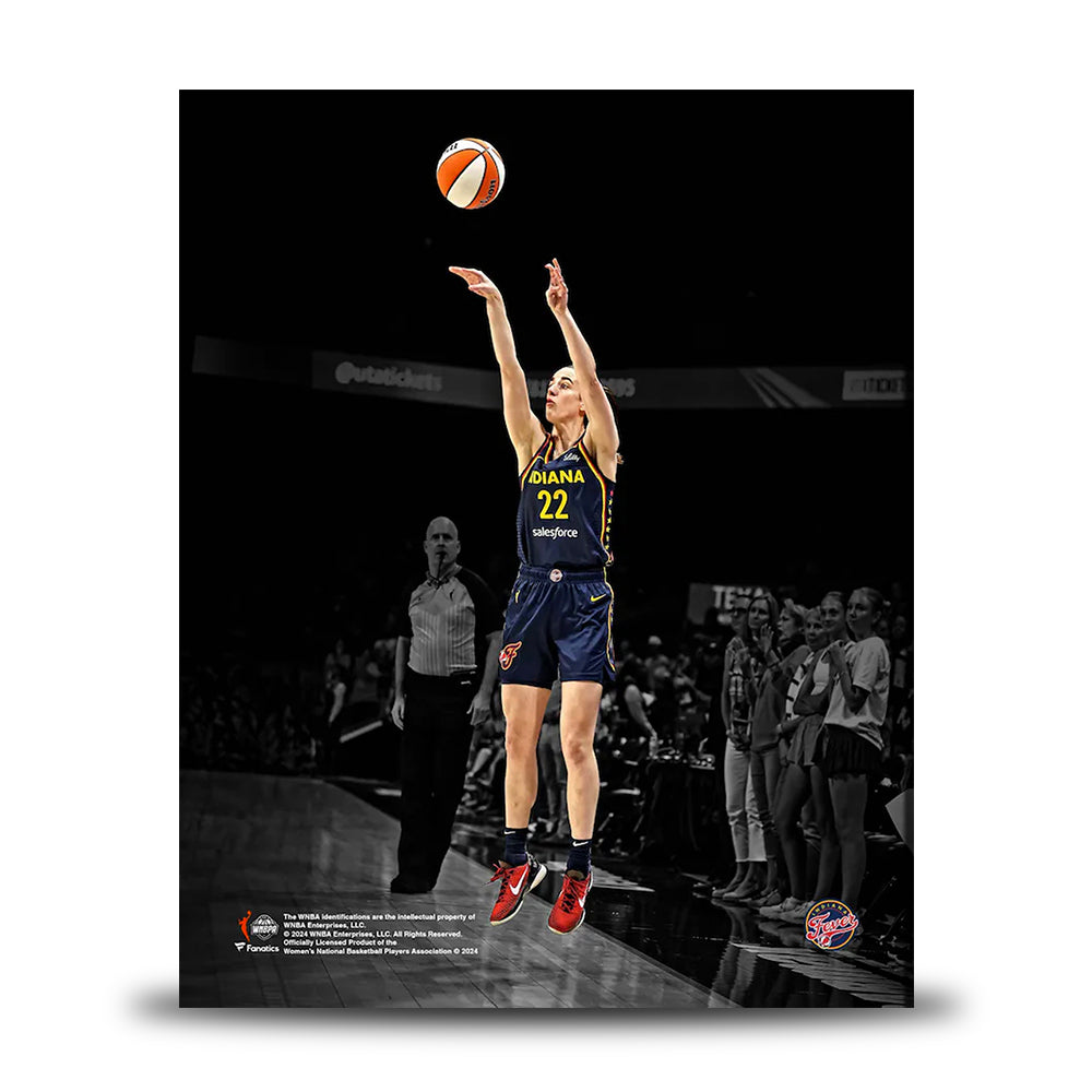 Caitlin Clark Shooting Action Indiana Fever 8" x 10" WNBA Blackout Basketball Photo