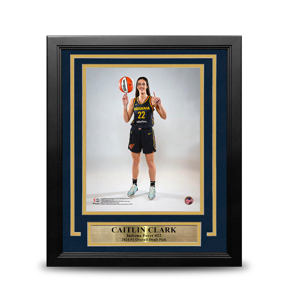 Caitlin Clark Number One Draft Pose Indiana Fever 8" x 10" Framed WNBA Basketball Photo