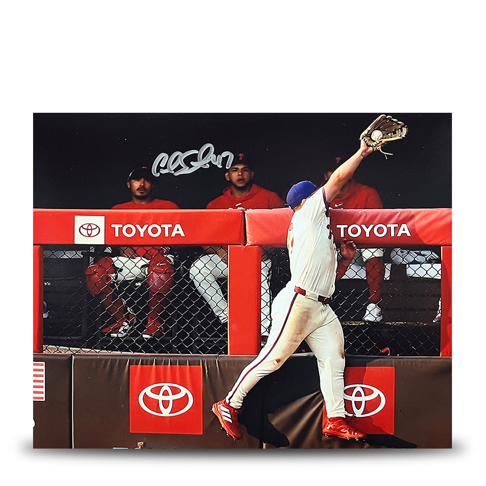 Cal Stevenson Robs the Mets Philadelphia Phillies Autographed 11" x 14" Baseball Photo