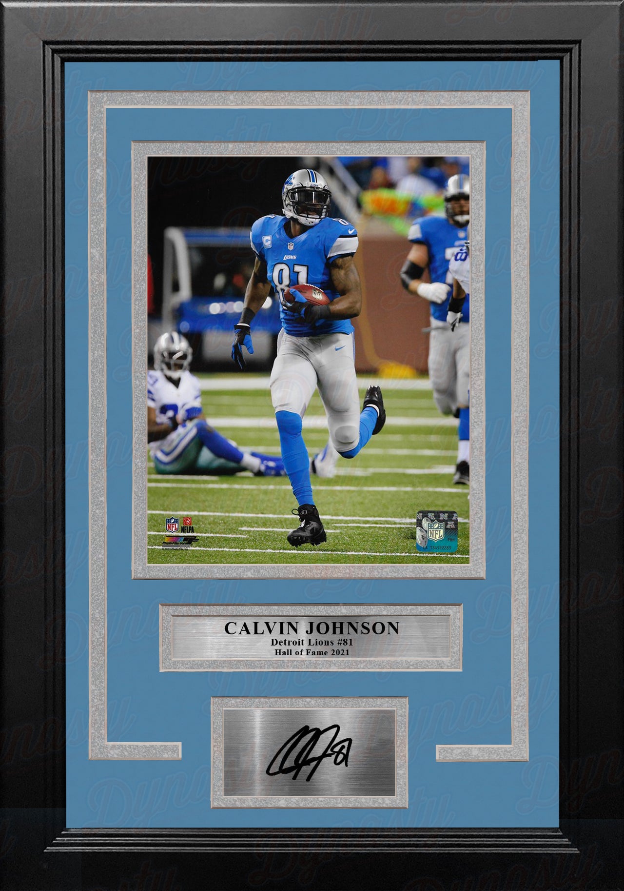 Calvin Johnson v. Cowboys Detroit Lions 8" x 10" Framed Football Photo with Engraved Autograph