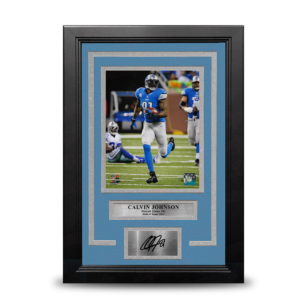 Calvin Johnson v. Cowboys Detroit Lions 8" x 10" Framed Football Photo with Engraved Autograph